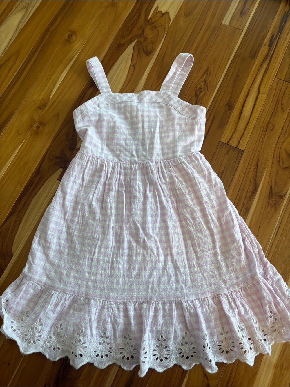 Girls' Pink Eyelet Hem Sundress
